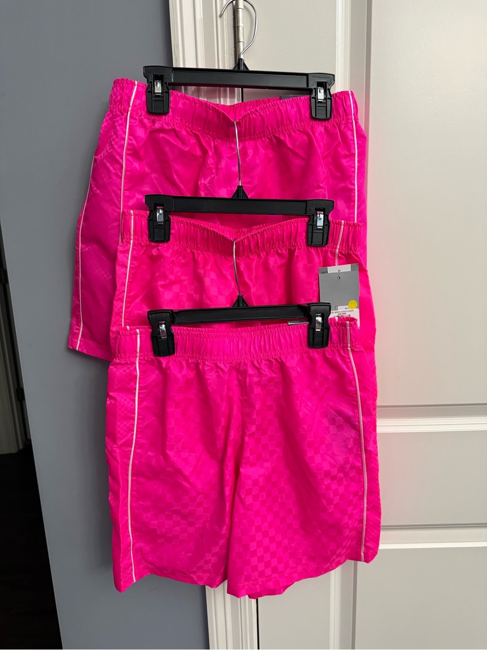 DSG Hot Pink Kids Athletic Shorts with Contrast Piping 3 pairs of shorts